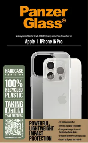 PanzerGlass HardCase iPhone 16 Pro transparentní / Pouzdro / TPU