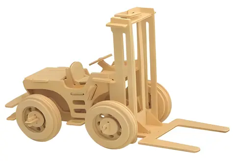 WOODCRAFT Dřevěné 3D puzzle Vysokozdvižný vozík přírodní / 58 dílků / od 6 let / Obtížnost: jednoduchá