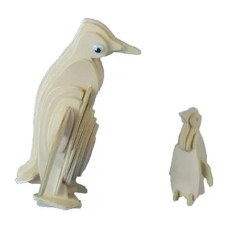 WOODCRAFT Dřevěné 3D puzzle Tučňák / od 6 let / Obtížnost: jednoduchá