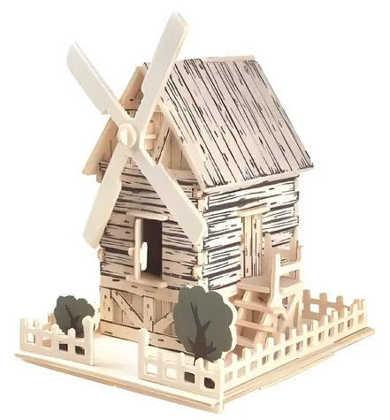 WOODCRAFT Dřevěné 3D puzzle Větrný mlýn / od 6 let / Obtížnost: jednoduchá