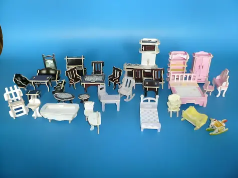 WOODCRAFT Dřevěné 3D puzzle Barevný nábytek / od 3 let / Obtížnost: nízká