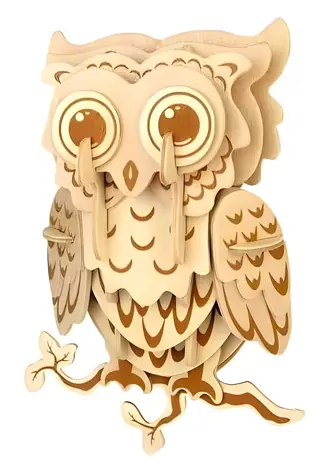 WOODCRAFT Dřevěné 3D puzzle Sovička / od 6 let