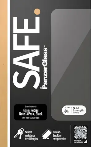 PanzerGlass SAFE pro Xiaomi Redmi Note 13 Pro+ 5G černá / Tvrzené sklo / UWF