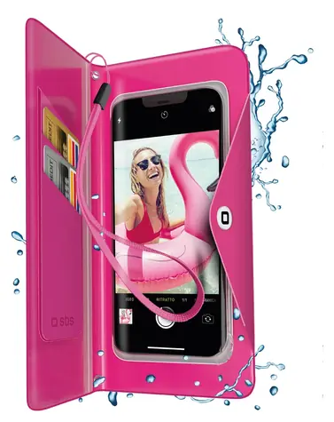 SBS Water Wallet růžová / Pouzdro / Voděodolné / Do 6,8” smartphonů