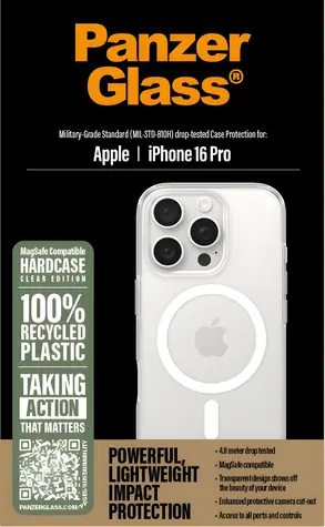 PanzerGlass HardCase iPhone 16 Pro transparentní / Pouzdro / MagSafe / TPU