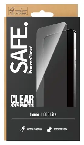 PanzerGlass SAFE pro Honor 600 Lite černá / Tvrzené sklo / UWF
