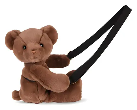 DOUDOU Plyšová taška přes rameno Medvídek hnědý / 30 cm / od 2 let