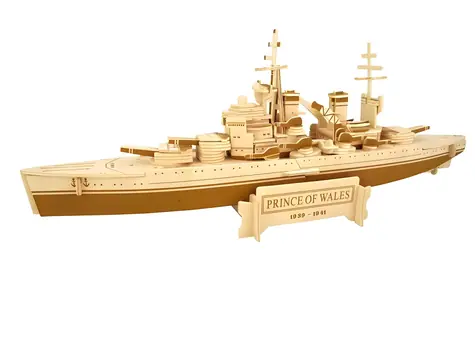WOODCRAFT Dřevěné 3D puzzle Bitevní loď Prince of Wales / od 8 let / Obtížnost: střední