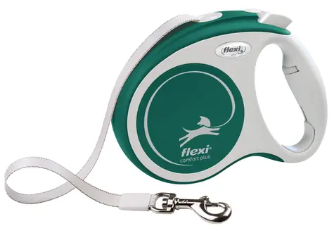 FLEXI Vodítko Comfort Plus M zelené / Pásek 5 m / Samonavíjecí / Pro psy do 25 kg