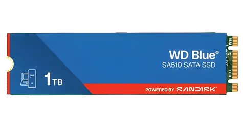 WD Blue SA510 1TB / M.2 SSD 2280 / SATA III / TLC / R: 560 MBps / W: 520 MBps / 5y