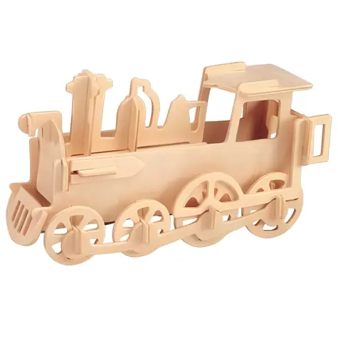 WOODCRAFT Dřevěné 3D puzzle Lokomotiva malá / 30 dílků / od 6 let / Obtížnost: jednoduchá