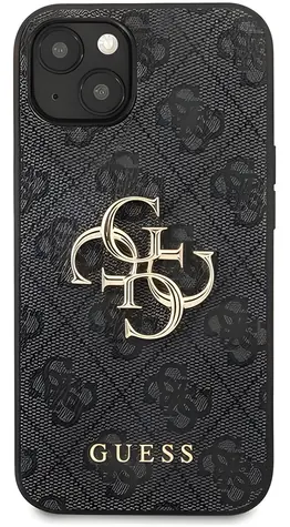 GUESS PU 4G Metal Logo iPhone 13 šedá / Zadní kryt