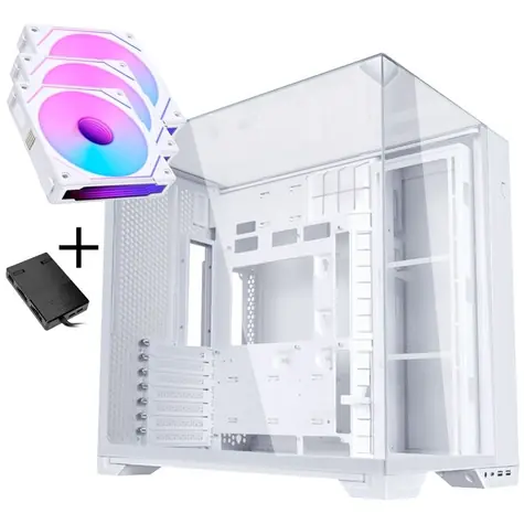 Lian Li O11 Vision Compact bílá + 3× UNI FAN SL-INF 120 mm / PC skříň / Mid Tower / Tempered Glass / ARGB