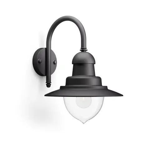 Philips Raindrop černá / Venkovní nástěnné svítidlo / bez zdroje / E27 / 1x60W / IP44