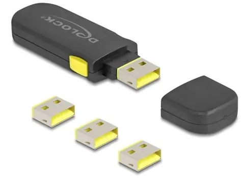 DeLock USB Port Blocker Set / Blokovač USB portů / 4 ks + klíč / USB Typ-A