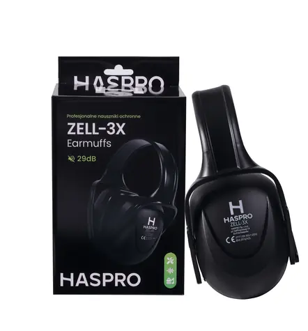 Haspro ZELL-3X černá / Chrániče sluchu / SNR 29 dB / nastavitelné S/M/L / CE