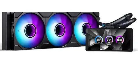 PHANTEKS Glacier One 360M25 LCD černá / AiO vodní chlazení / 360 mm / 6" LCD displej