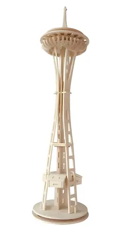 WOODCRAFT Dřevěné 3D puzzle věž Seattle Tower / od 6 let / Obtížnost: jednoduchá