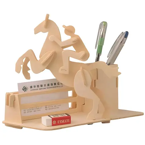 WOODCRAFT Dřevěné 3D puzzle Stojánek na tužky Dostihy / od 5 let / Obtížnost: nízká