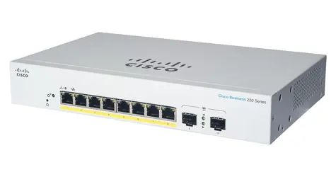 Cisco CBS220-8P-E-2G / Switch / 8x RJ-45 1000 PoE+ / 2x Gigabit SFP