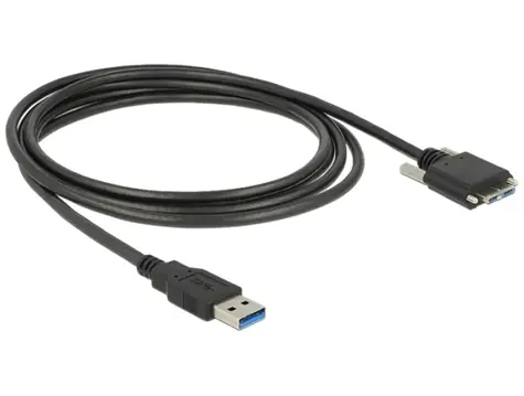 Delock Micro-USB - USB-A 1 m černá / Kabel USB 3.0 / křídlové šrouby