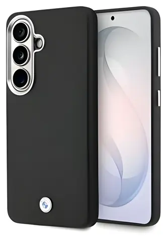 BMW Signature PU Leather pro Samsung Galaxy S26 černá / Zadní kryt / Kovové logo / Koženkový (PU) / Magnetický (MagSafe)