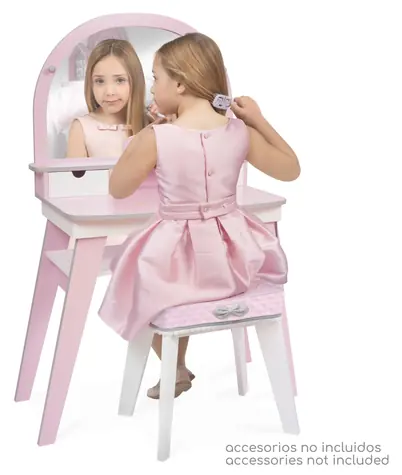 DeCuevas 55775 Sophie 2026 / Dřevěný toaletní stolek XL / se zrcadlem a taburet / od 3 let
