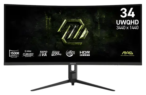 34" MSI MAG 342CQRF E20 černá / Herní monitor / UWQHD / VA / 200Hz / 0,5ms / 21:9 / HDMI+DP / VESA