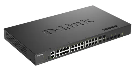 D-Link DXS-3410-32XY / Switch / L3 Řízený / 24x 10GbE RJ-45 / 4x 10G SFP+ / 4x 25G SFP28 / Rack