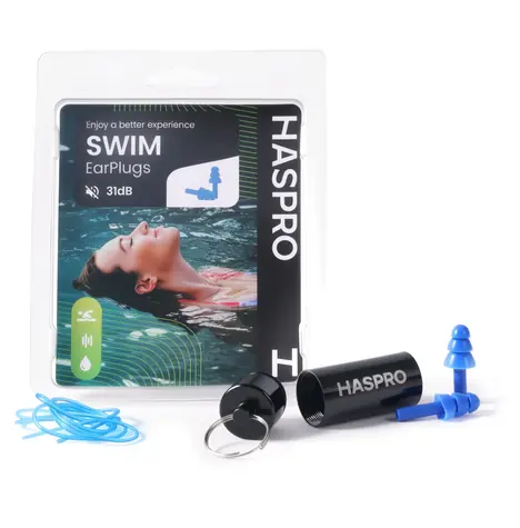 Haspro Swim modrá / Špunty do uší / plavání / silikonové / SNR 31 dB / 1 pár
