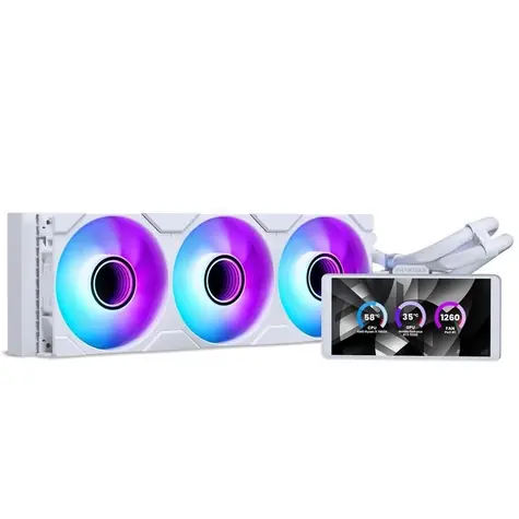 Phanteks Glacier One 360M25 LCD bílá / AiO vodní chlazení / 360 mm / LCD 6" / AMD + Intel