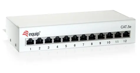 Equip 12-Port Cat6 šedá / Patch panel / RJ-45 / 250 MHz / stolní i nástěnná montáž
