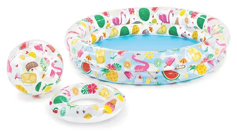 INTEX Nafukovací bazénový set Letní osvěžení / Bazénový set / 122x25 cm / Kruh a míč