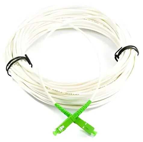 OEM SC-APC bílý 1m / Optický patch kabel / Simplex 9/125 SM / Armovaný LSZH 3mm