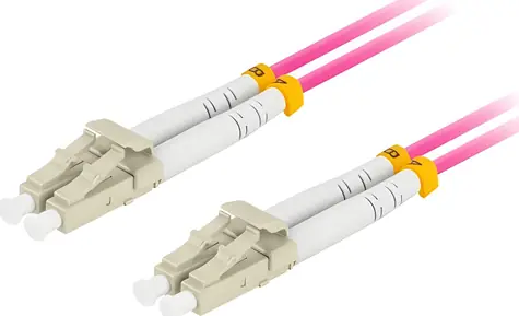 Lanberg FO-LULU-MD41-0030-VT / Optický patch kabel / LC/UPC-LC/UPC / Duplex / OM4 50/125 / 3 m