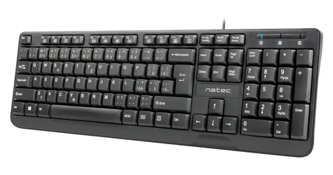Natec Trout černá / Drátová klávesnice / CZ/SK layout / USB-A / Membránová