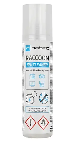 Natec Raccoon IPA černá / Čisticí sprej / Isopropylalkohol / 250 ml