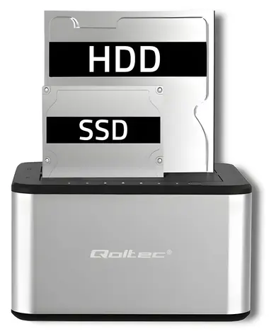 Qoltec 5316 / Dokovací stanice / 2.5"/3.5" SATA / USB 3.0 / Klonování