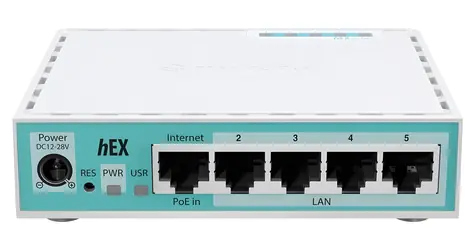 MikroTik E50UG hEX bílá / Router / 5x Gigabit LAN / RouterOS L4 / 512MB RAM / PoE / USB 2.0