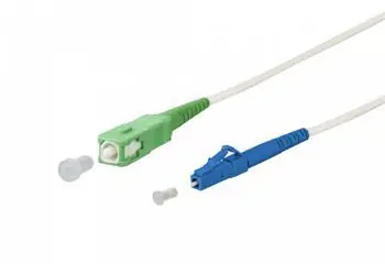 OEM SC-LC 5 m bílá / Optický patch kabel / Simplex / SM 9/125 / SC-APC, LC-UPC / Armovaný, LSZH