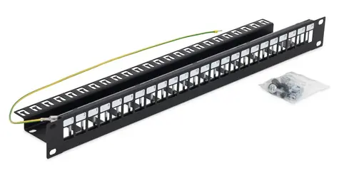 Triton Patch panel 19" modulární / 1U / pro max. 24 keystonů / RAL7035