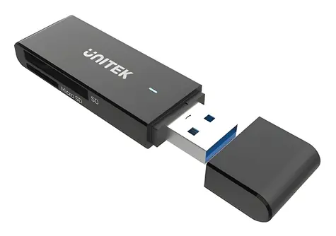 Unitek Y-9327A černá / Čtečka paměťových karet / USB 3.2 Gen 1 Type-A / SD & microSD / 2 sloty