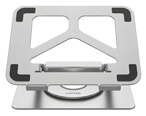 Unitek D1109A šedá / Stojan na notebook / Hliníkový / Otočný 360° / USB hub HDMI, LAN, PD 100W / do 17"