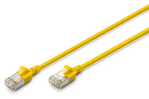 Digitus CAT6A F/FTP Slim žlutá / Patch kabel / RJ45 / 10 Gbit/s / 500 MHz / 1,5m