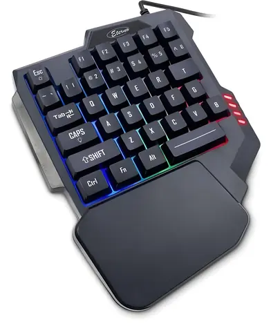 Inter-Tech KB-3035 černá / Herní klávesnice / Mini / 35 kláves / RGB podsvícení / USB
