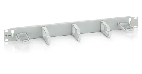 Equip 19" šedá / Vyvazovací panel / 1U / 5x plastová úchytka