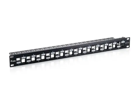 Equip 19" FTP černá / Patch panel / 24x Keystone / 1U / LSA-110