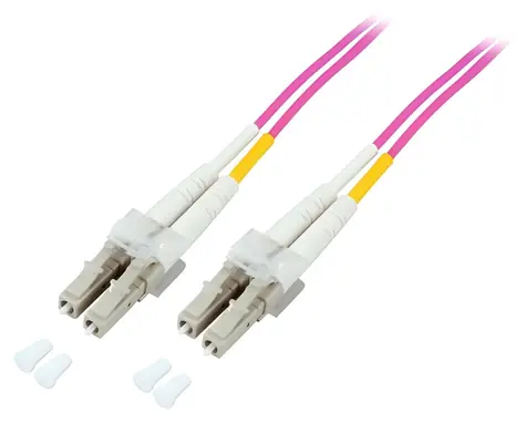 EFB LC-LC fialová / Optický patch kabel / OM4 / duplexní / LSZH / 7,5 m
