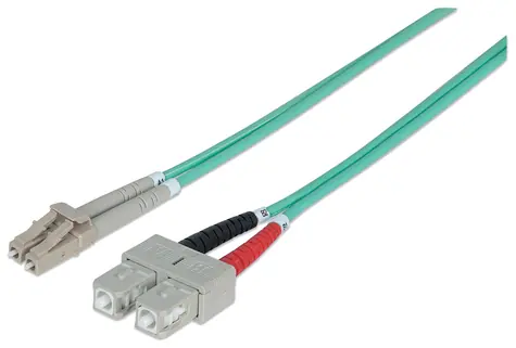 Intellinet modrá / Optický kabel LC/SC / Multimode OM3 / 1 m / LSZH plášť