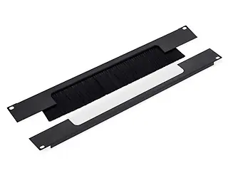 Triton RAB-ZP-X02-A3 / Průchozí panel 19" 2U / rozdělený horizontálně / kartáčový / otvor 350x55 mm / černá